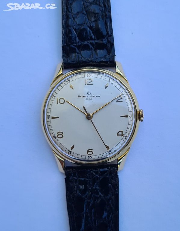 Pánské zlaté náramkové hodinky Baume Mercier 18K