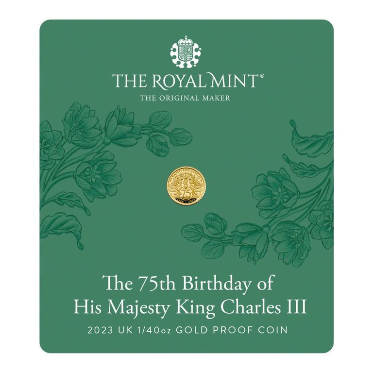 Zlata mince 50p .. 75 narozeniny Krale Charles III