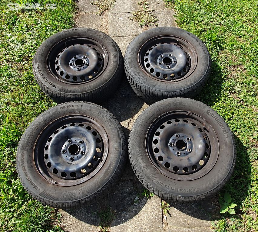 Plechové 15" disky org. VW 5x112mm.,195/65/15" 91T