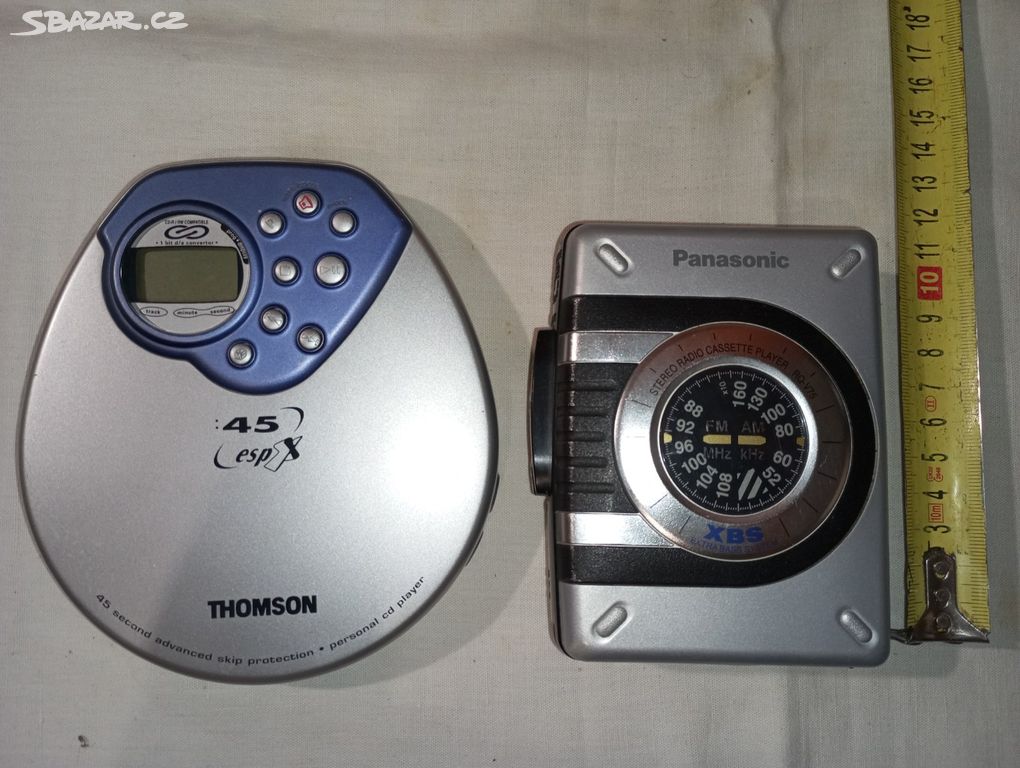 Wolkman Panasonic s rádiem a Diskman THOMSON