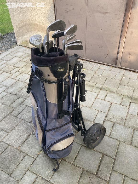 Golf set, bag, vozík, hole