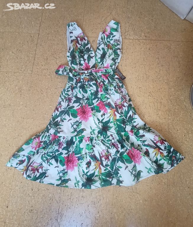 Bavlněné květované šaty, XL, nové