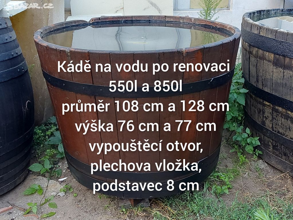 Kádě na vodu po renovaci 550l a 850l