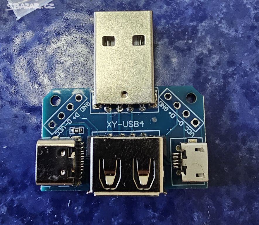 USB adaptér, rozbočovač na 4 druhy USB konektorů!