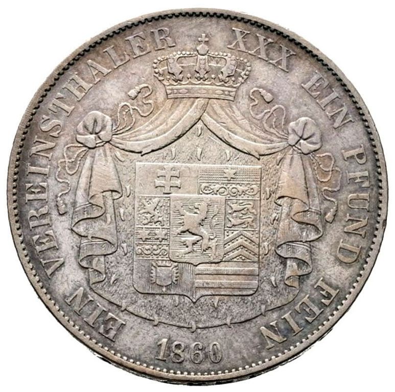 starožitný Tolar r. 1860 stříbro