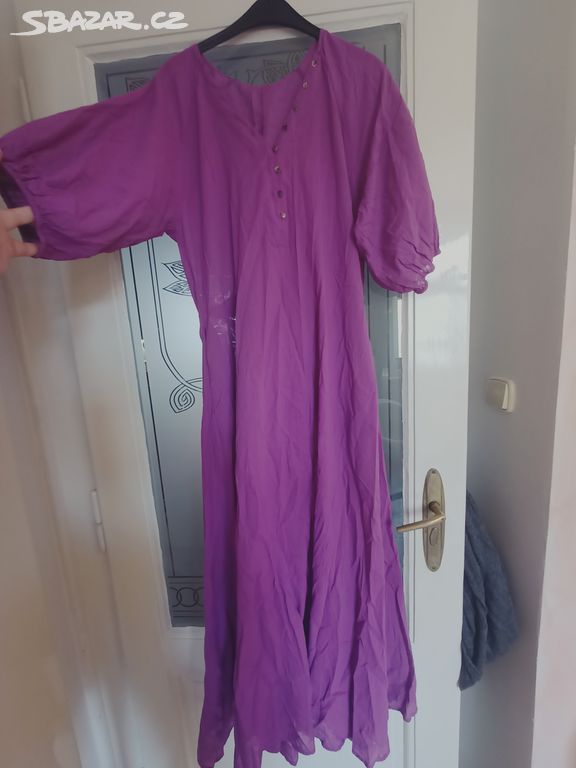 Oversize boho fialové šaty S/M, nové