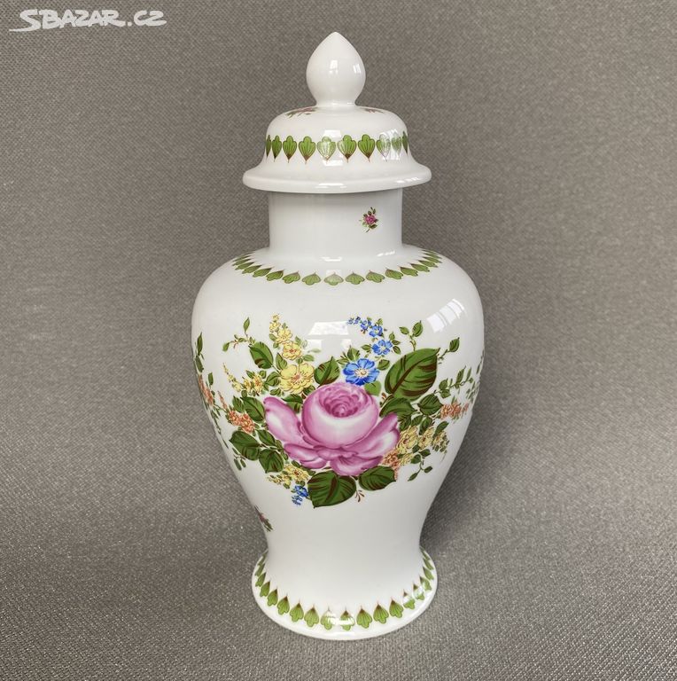 Porcelánová retro váza s víkem, WEB Německo