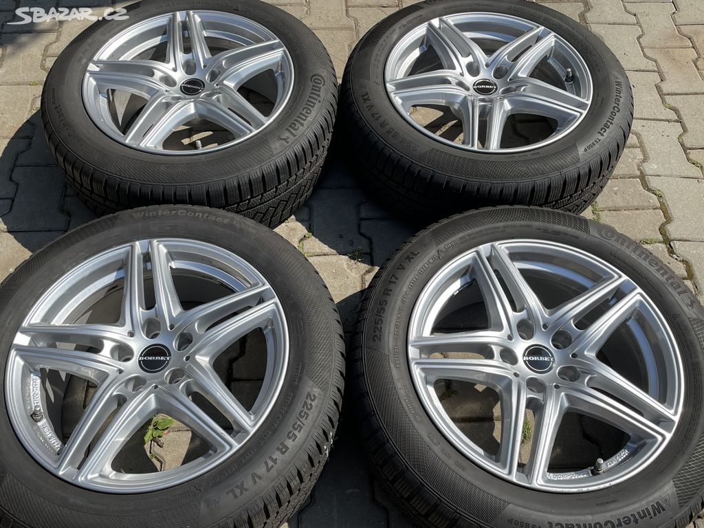 Alu kola 5x112 Borbet 225/55 R17 Continental