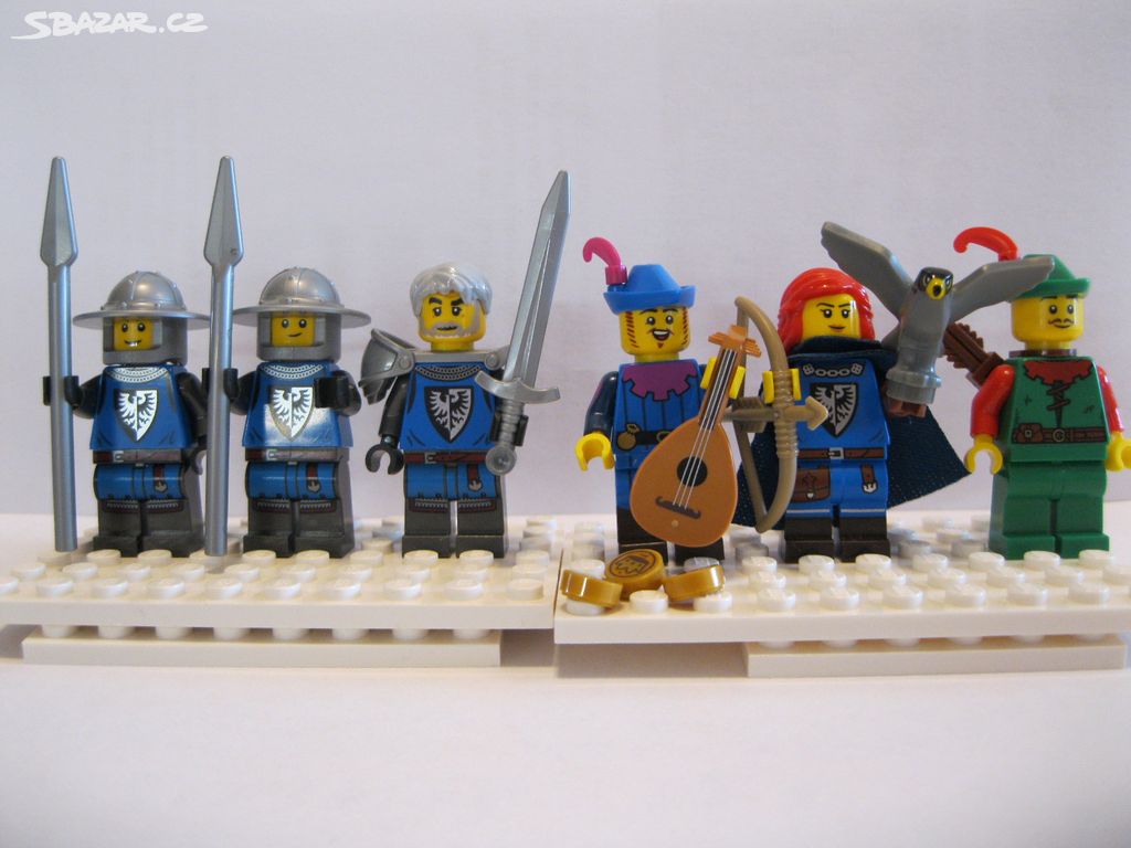 Lego figurky castle středověk Ork, bard, sokolnice