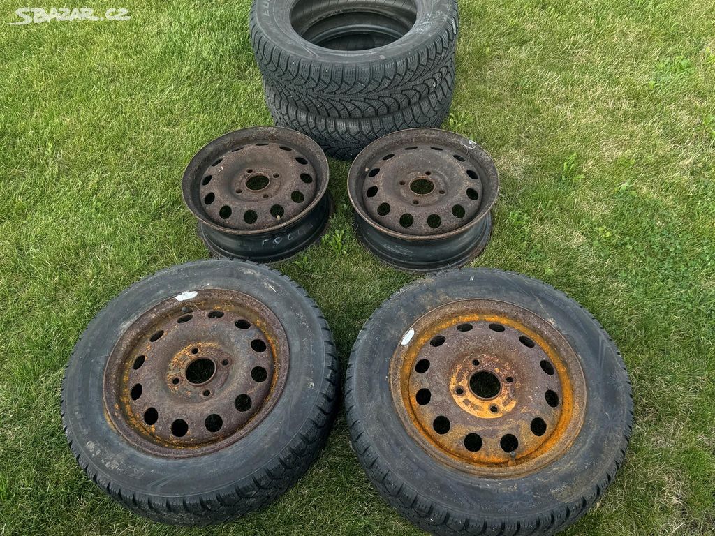 Sada plechových disků R14, 4x100,zimní pneu 185/65