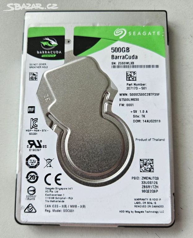 Harddisk 2,5" 500GB Seagate Barracuda ST500LM030