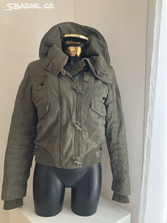 Bench bunda bomber khaki zeleny damsky bavlna 36