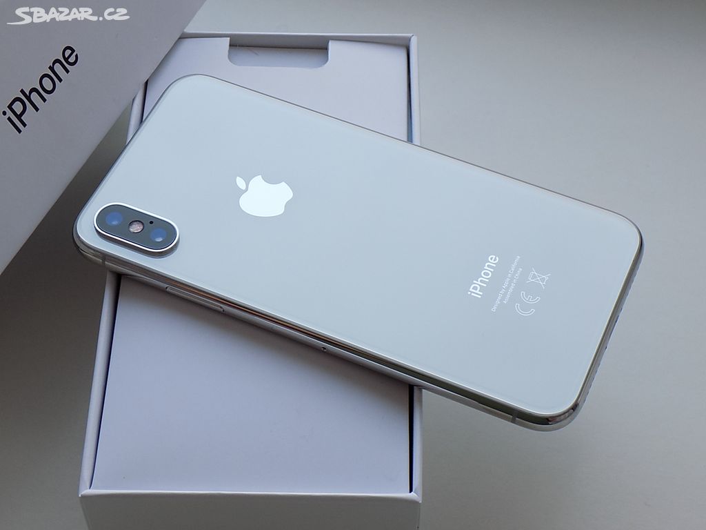 APPLE iPhone X 256GB Silver - ZÁRUKA - 100% BATER.