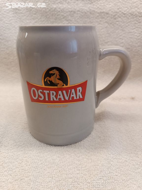 Pivní krýgel keramika - Ostravar - 0,5l