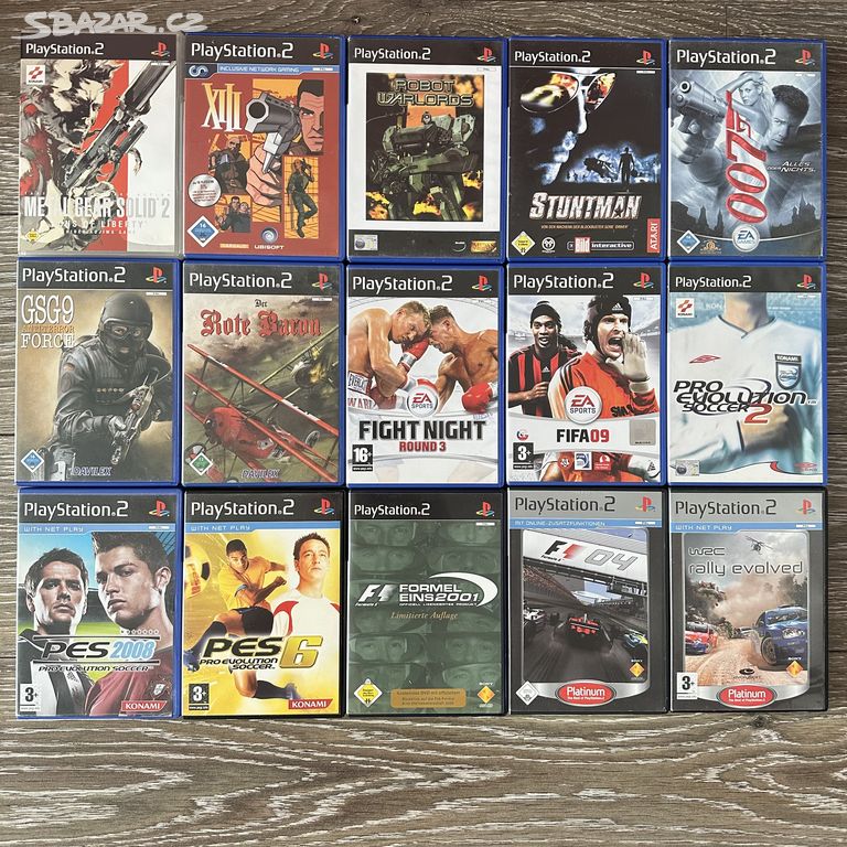 15 her pro Playstation 2 PS2 cena za komplet