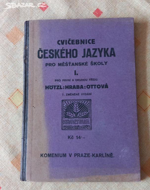 Cvičebnice českého jazyka pro měšťanské školy I.