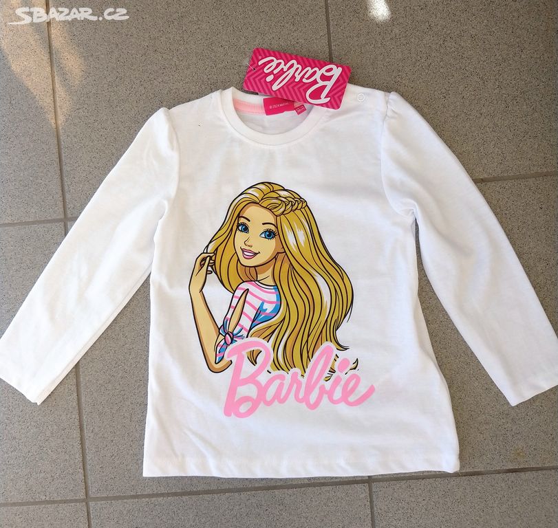 Barbie 98 104 nové bílé tričko Mattel