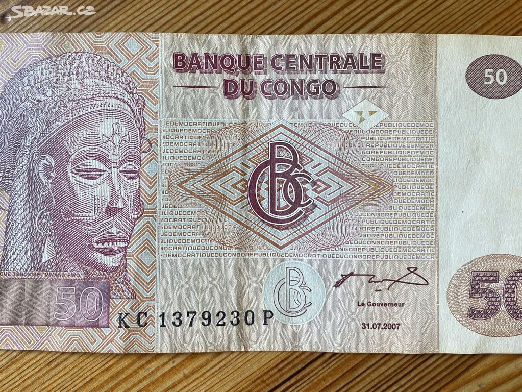 Kongo - bankovka 50 francs r. 2007