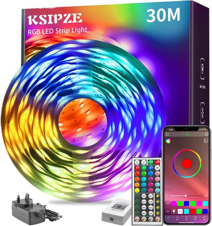 KSIPZE 30m LED pásek Světla RGB Music Sync