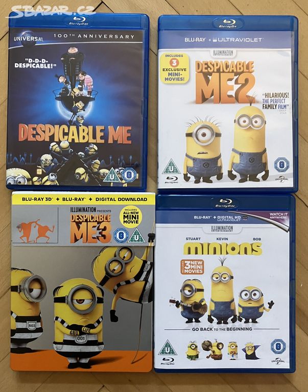 Despicable Me 1/2/3 + Minions včetně STEELBOOKU