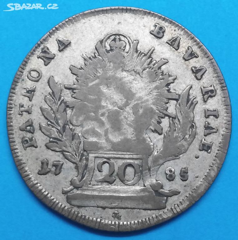 mince 20 Krejcar 1785 Karel Theodor Bavorsko