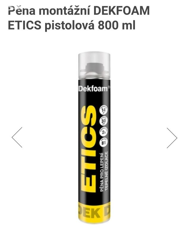 Pěna montážní DEKFOAM ETICS pistolová 800 ml