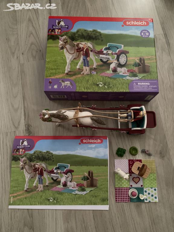 SCHLEICH - koník s kočárem 42467