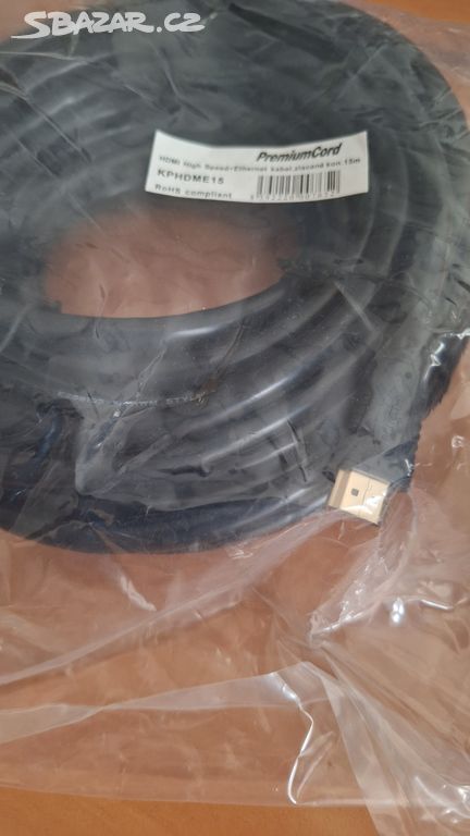 15m PremiumCord HDMI High Speed,vysokorychl. Ether