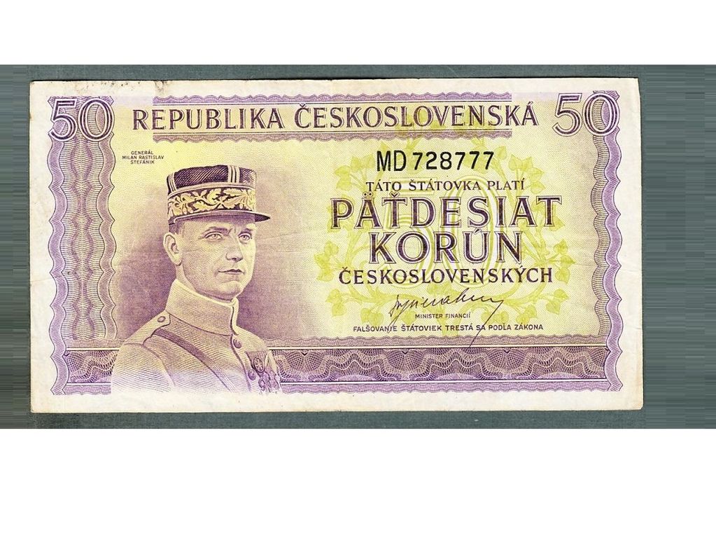 Staré bankovky 50 kčs 1945