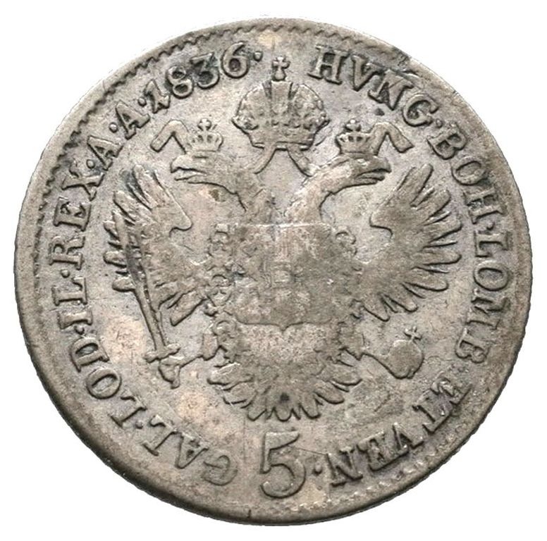 stará stříbrná mince r. 1836