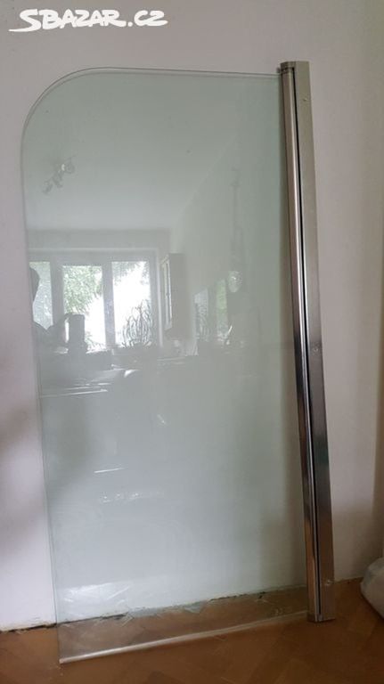 Vanová zástěna, 70x140 cm, lesklý hliník, 5mm sklo