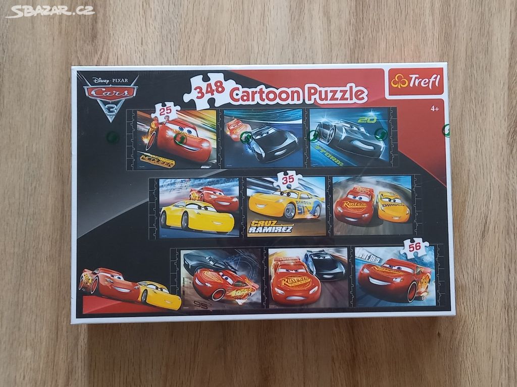 3x Nové Puzzle Trefl Cartoon 348 Cars