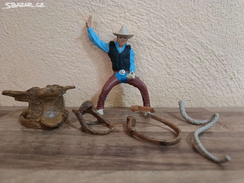 Schleich western jezdec se sedlem a uzdou