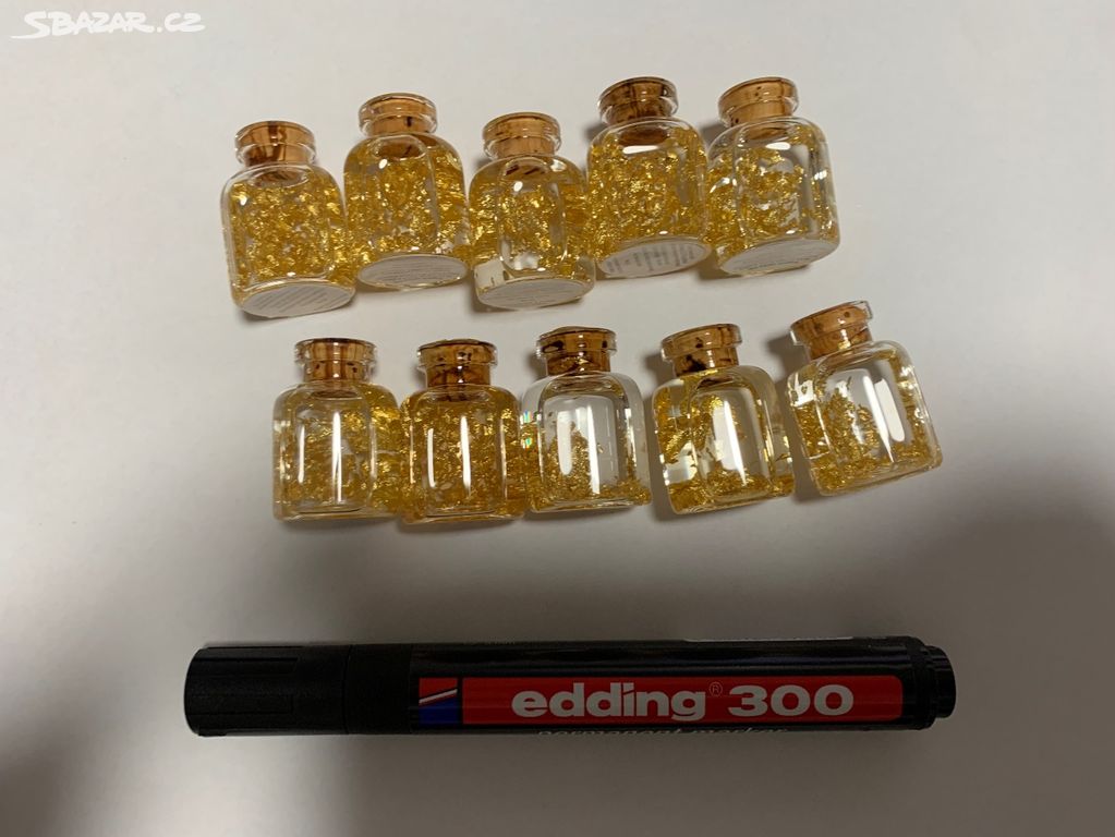 Zlato - 10 ks lahviček se zlatem