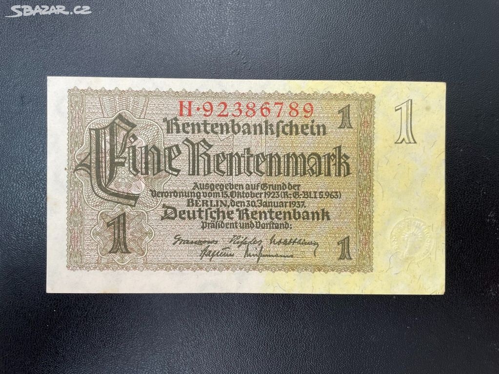 Bankovka Německo 1 Mark 1937