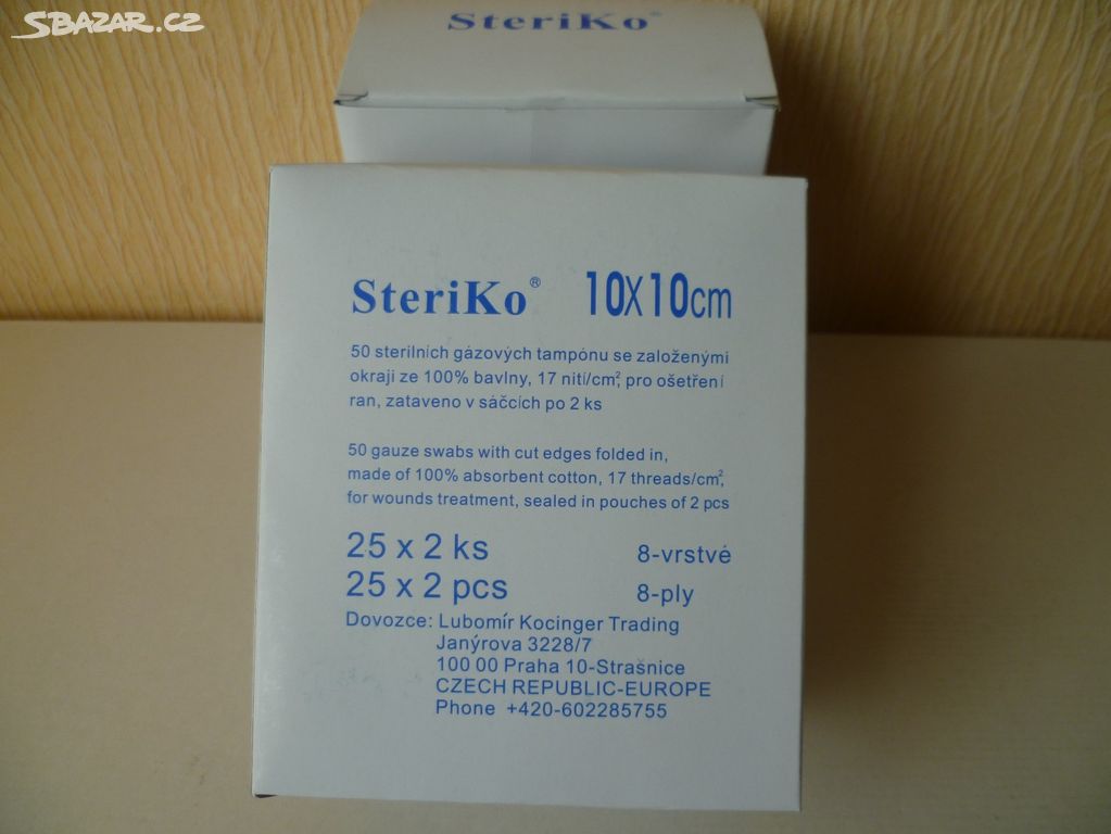Sterilní kompresy SteriKo 10x10cm 25 x 2 ks 8v.