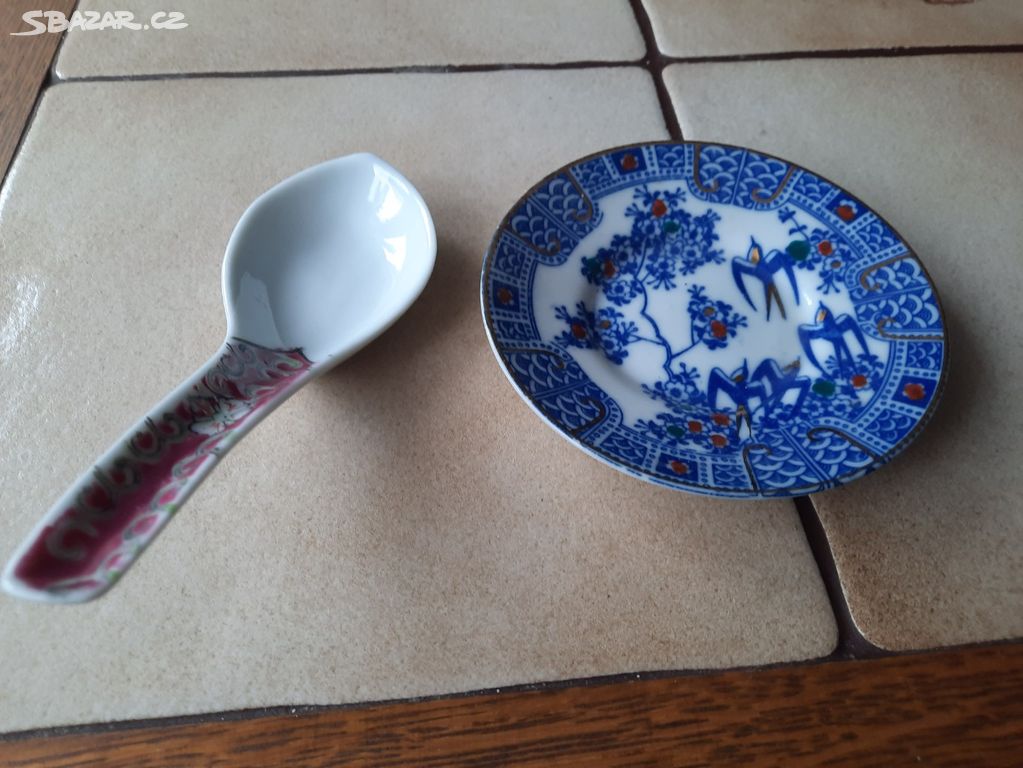 Čínský porcelán - taliřek + lžíce