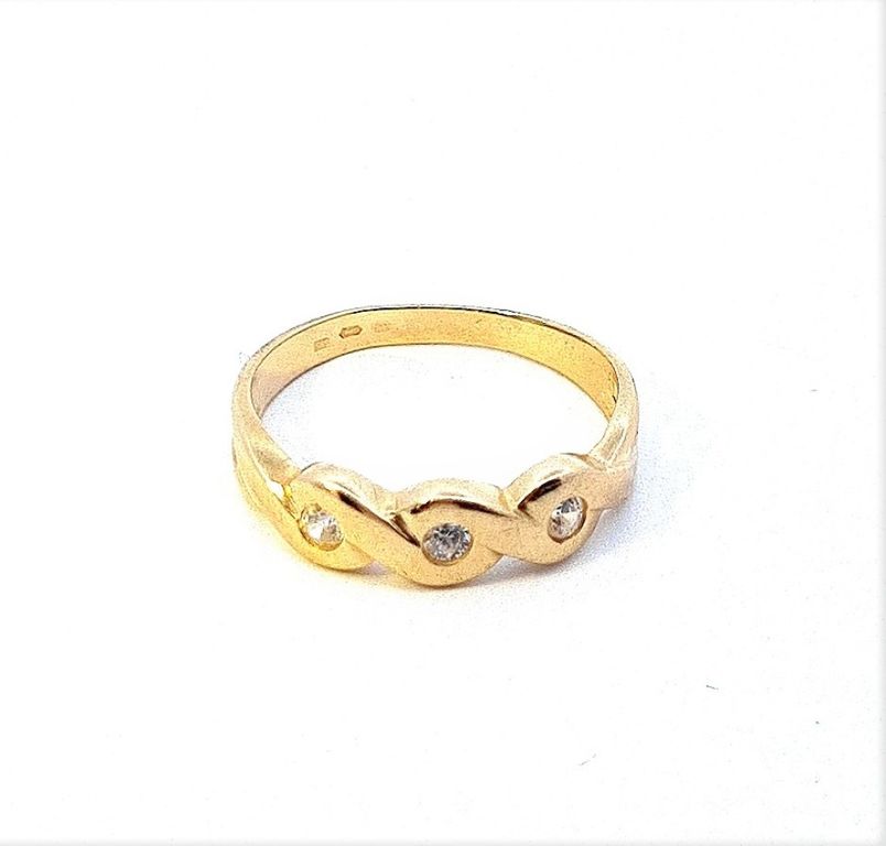 Zlatý prsten se zirkony, vel. 55 (12832)