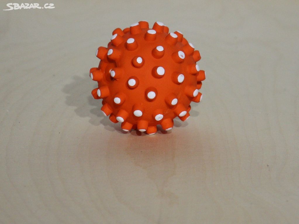 UFO míček pro psy, pískací hračka, oranžová, 7 cm