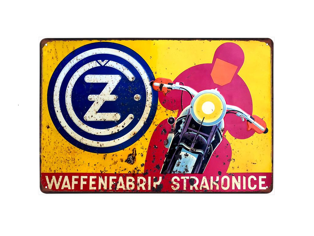 plechová cedule: Čezeta - Waffenfabrik Strakonice