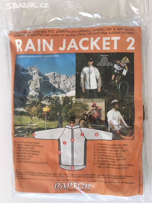 Cyklo pláštěnka Rain Jacket 2-vel.XL-nová