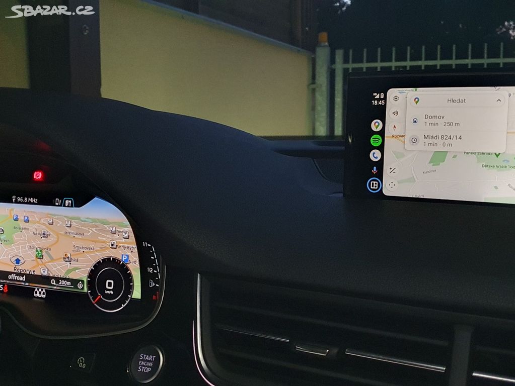 Audi Apple Carplay, Android Auto, mapy, dual navi