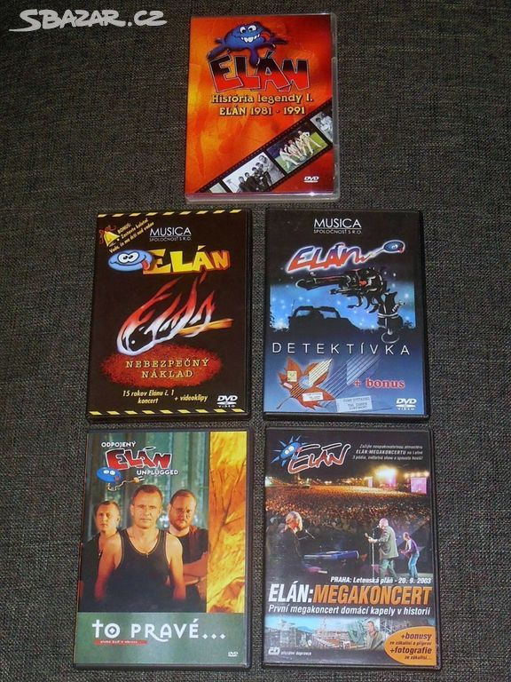 Prodám sbírku 5x DVD Elán (2003) / RARE / TOP STAV