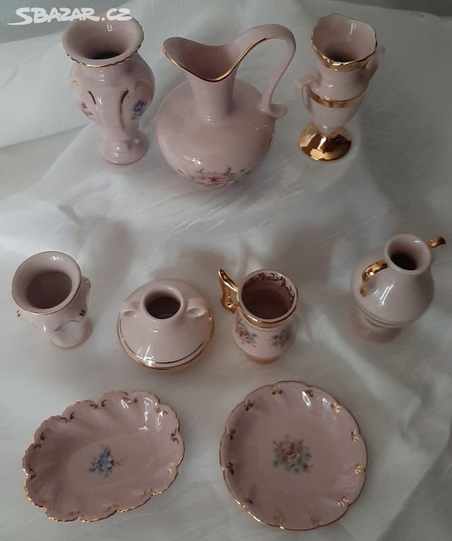 míní růžový porcelán