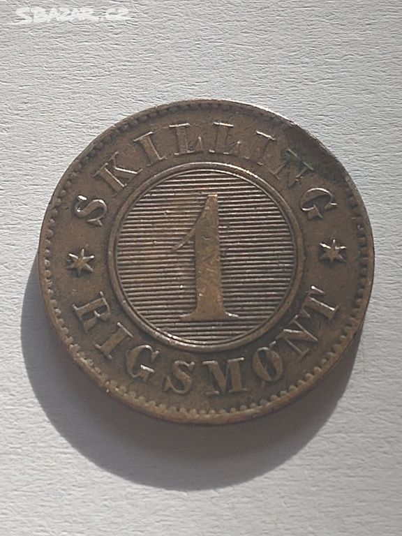 Mince 1 Skilling Rigsmont 1856 Dansko