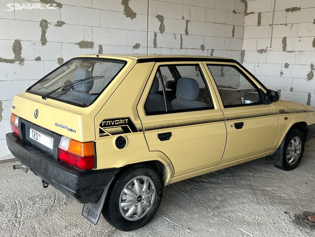 Škoda Favorit 136 LS, rok 1990, STK, najeto 37.800