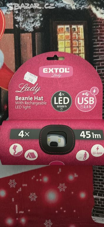 Svítící LED čepice EXTOL - nová!