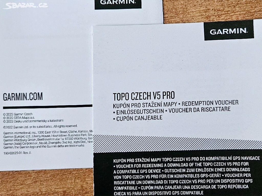 Garmin TOPO Czech V5 Pro Voucher