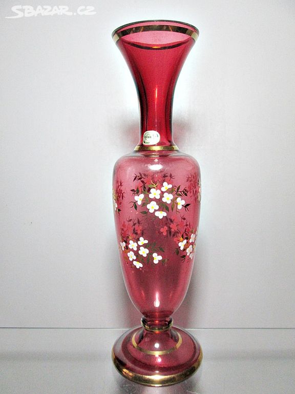 Jemně malovaná váza Nový Bor kol. r. 1960-70