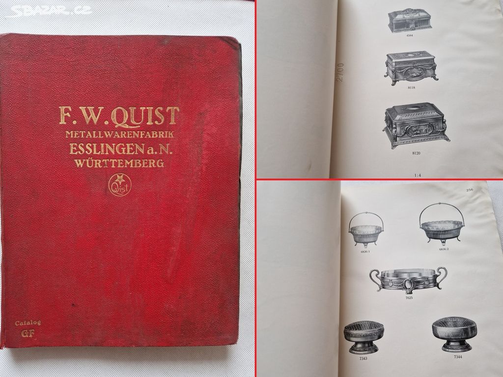 Katalog vzorník F.W. Quist alpaka stříbro 20léta